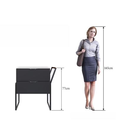 Imagem de Gaveteiro Design com 2 Gavetas - Preto/Branco