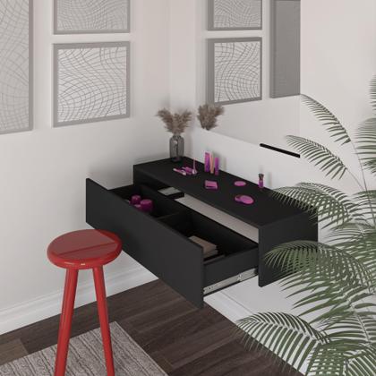 Imagem de Gaveteiro Duas Divisórias Mdf Espaços Organizador Penteadeira Elegante Decorativo Utilitário