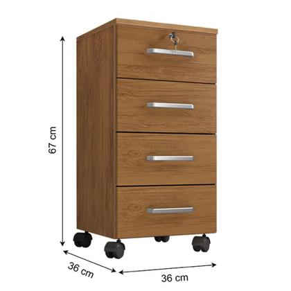 Imagem de Gaveteiro Gávea 4 Gavetas com Rodízios - Móveis Leão