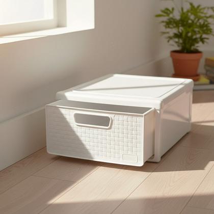Imagem de Gaveteiro Modular Rattan Branco C 32,8 X L 26,5 X A 14,5 Cm