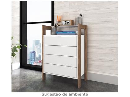 Imagem de Gaveteiro Multisuo com 4 Gavetas AZ1012 Branco/Nogal - Tecno