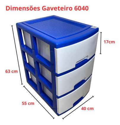 Imagem de Gaveteiro Organizador 3 Gavetas Plasnorthon Resistente 6040