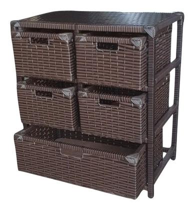 Imagem de Gaveteiro Organizador 5 Gavetas Fibra Sintética 58x34x65 Argila