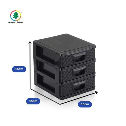 Imagem de Gaveteiro Organizador De Mesa 3 Gavetas Textura