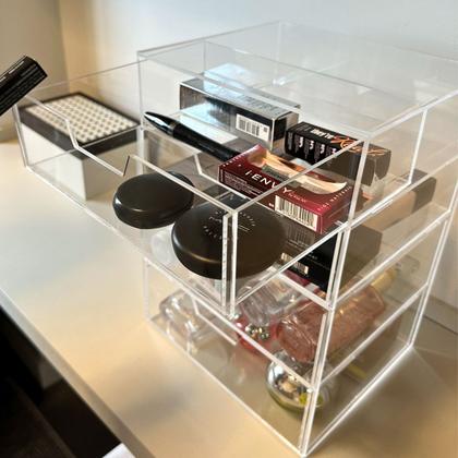 Imagem de Gaveteiro Organizador em Acrílico Transparente com 4 Gavetas