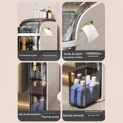 Imagem de Gaveteiro Organizador Multifuncional Banheiro Salão De Beleza Compacto Prático Moderno c/ Rodinhas