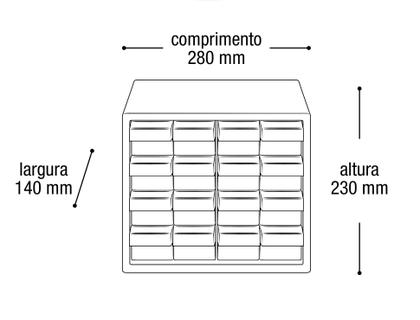 Imagem de Gaveteiro Organizador Multiuso Plástico 16 Gavetas 7000 25383 Arqplast