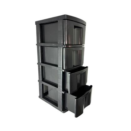 Imagem de Gaveteiro Organizador Preto Com 4 Gavetas Multiuso 598