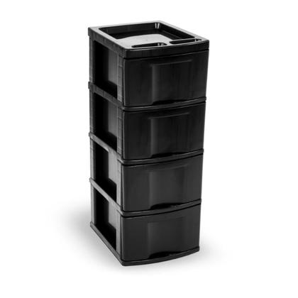 Imagem de Gaveteiro Organizador Preto Com 4 Gavetas Multiuso 598
