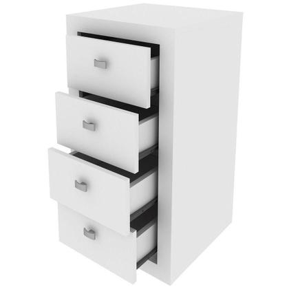 Imagem de Gaveteiro Para Escritório 4 Gavetas Com Rodízios Branco