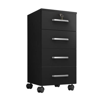 Imagem de Gaveteiro para Escritório 4 Gavetas Com Rodizios E Chave Gavea Office