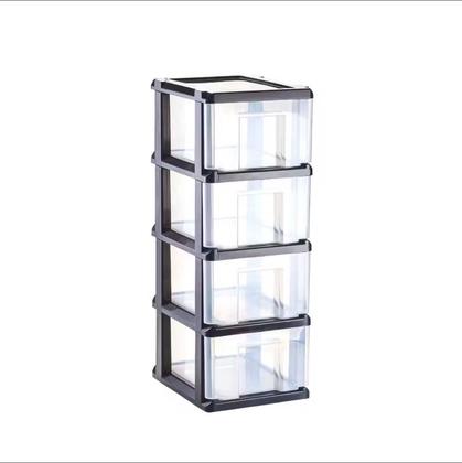 Imagem de Gaveteiro Paris 4 gavetas grande transparente com rodinhas