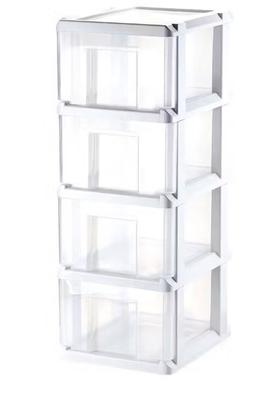 Imagem de Gaveteiro Paris 4 gavetas grande transparente com rodinhas