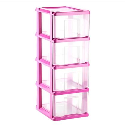 Imagem de Gaveteiro Paris 4 gavetas grande transparente com rodinhas