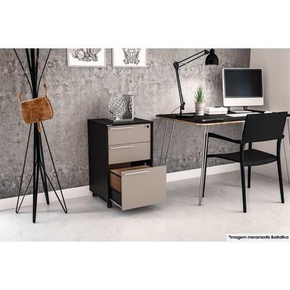 Imagem de Gaveteiro Politorno Maia 3 Gavetas c/ Chave Preto