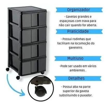Imagem de Gaveteiro Porta Tudo Com 4 Gavetas Monte Libano