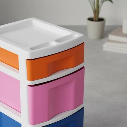 Imagem de Gaveteiro Premium Organizador multiuso Colorido com Três Gavetas  Organização Prática e Moderna Agraplast 575