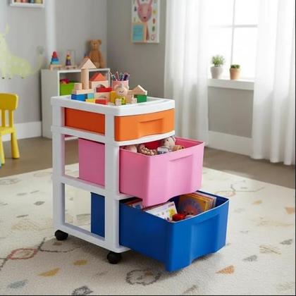 Imagem de Gaveteiro Premium Organizador multiuso Colorido com Três Gavetas  Organização Prática e Moderna Agraplast 575