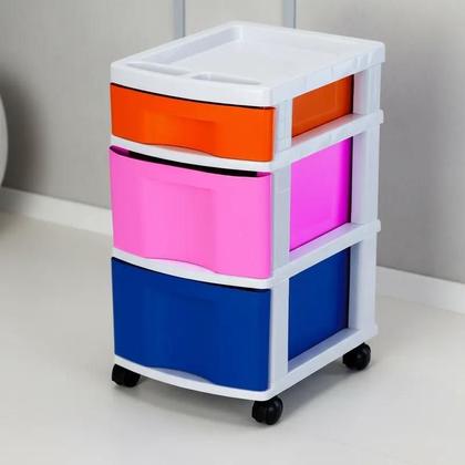 Imagem de Gaveteiro Premium Organizador multiuso Colorido com Três Gavetas  Organização Prática e Moderna Agraplast 575