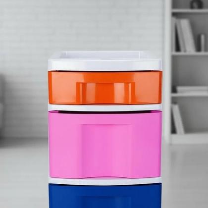 Imagem de Gaveteiro Premium Organizador multiuso Colorido com Três Gavetas  Organização Prática e Moderna Agraplast 575