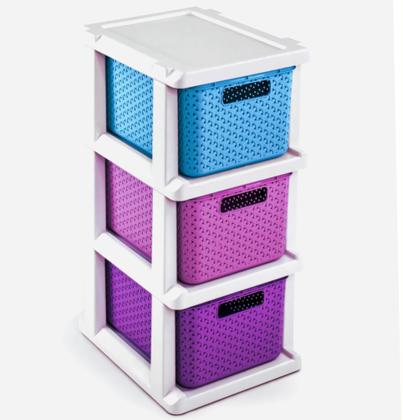 Imagem de Gaveteiro Ratan Colorido 3 Gavetas Agraplast Cod 1046