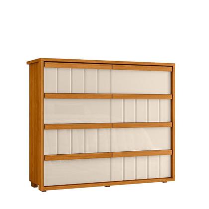 Imagem de Gaveteiro Tarsila 100% MDF ripado 8 gavetas - Cinamomo Off White - Madetec