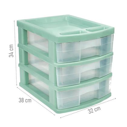 Imagem de Gaveteiro Transparente 03 Gavetas Pequeno - Usual Utilidades