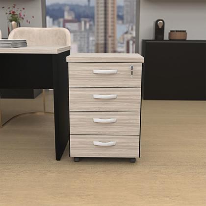 Imagem de Gaveteiro Volante Para Escritório Com 4 Gavetas Netmobil