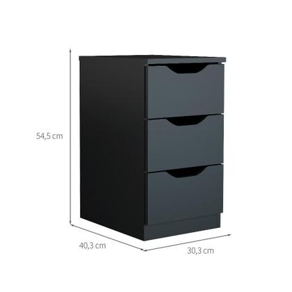 Imagem de Gaveteiro Workspace 3 Gavetas Preto