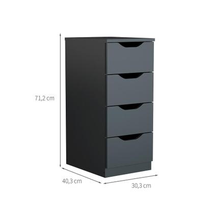 Imagem de Gaveteiro Workspace 4 Gavetas Preto