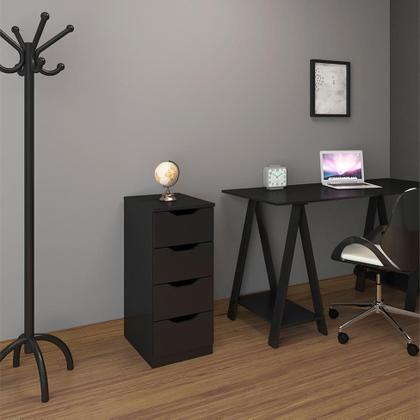 Imagem de Gaveteiro Workspace 4 Gavetas Preto