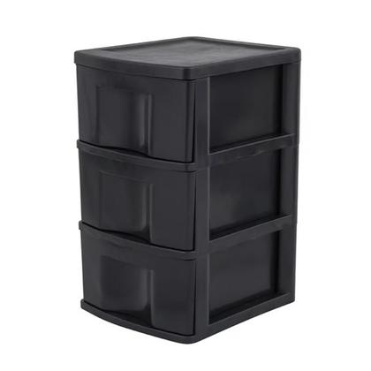 Imagem de Gavetereiro Organizador Simples Classic Preto Com Três Gavetas GV14P São Bernardo