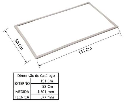 Imagem de Gaxeta Refrigerador Electrolux R330 1 Porta 150x58cm Cinza