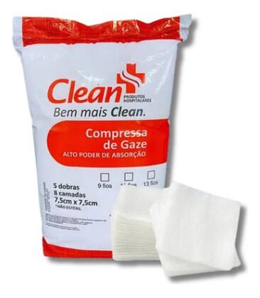 Imagem de Gaze 11 Fios Clean Compressa 500un Cada Sp Marcas 2 Unidades