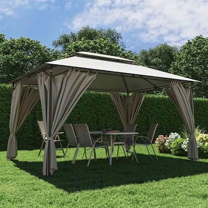 Imagem de Gazebo De Aco Articulado Danubio Taupe 2,7x4x3m - Importado