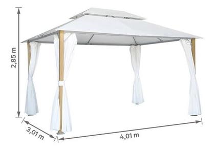 Imagem de Gazebo Importado De Alumínio - 285x301x401cm - Com Cortina