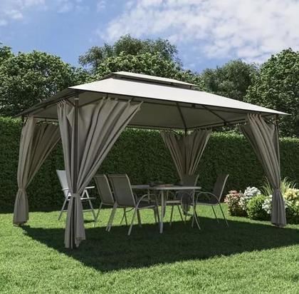 Imagem de Gazebo Tenda Pergolado De Aco 400x300cm Com Cortinas Outdoor