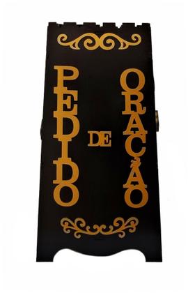 Imagem de Gazofilácio Pedidos De Oração Igreja Em Mdf Pintado Preto com dourado