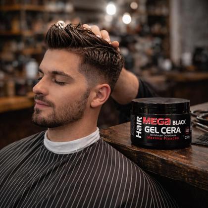 Imagem de Gel Cera Hair Mega Black 250g Fixação Forte Profissional