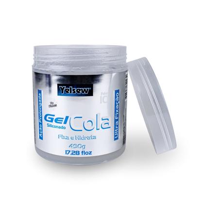 Imagem de Gel Cola Siliconado Incolor Ultra Fixação Cabelo Penteados Definição Antifrizz 490g Yelsew