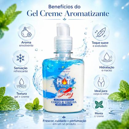 Imagem de Gel Creme Aromatizante Bell Corpus 250g Corpo e Virilha Toque Sedoso Refrescante