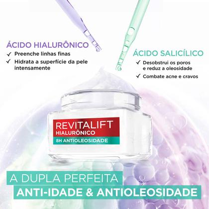 Imagem de Gel Creme Hidratante Facial Antioleosidade L'Oréal Paris Revitalif Hialurônico