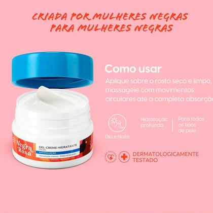 Imagem de Gel Creme Hidratante Facial Antipoluição Negra Rosa 100g