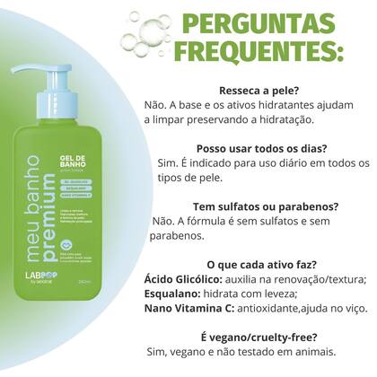 Imagem de Gel de Banho LabPop by Labotrat Meu Banho Premium Green Breeze 240ml