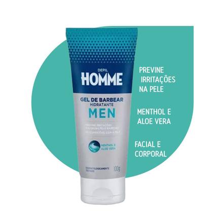 Imagem de Gel de Barbear Hidratante Depil Homme Masculino Deo 100g
