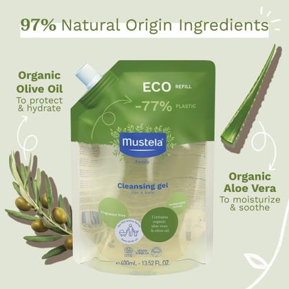 Imagem de Gel de limpeza Mustela Certified Organic Eco-Refill 400mL