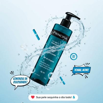 Imagem de Gel de Limpeza Principia GL-01 350g - Limpeza Profunda, Controle de Oleosidade e Acne - Com Ácido Salicílico e Zinco PCA - Para Pele Oleosa e Acneica
