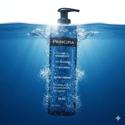 Imagem de Gel de Limpeza Principia GL-02 350g - Alta Tolerância para Peles Sensíveis e Oleosas - Com 10% Glicerina e PCA de Sódio