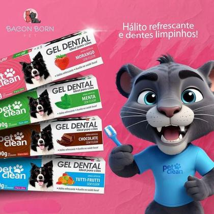Imagem de Gel Dental Pet Clean Para Cachorros Cães E Gatos 4 Sabores 90g - Pet Clean 