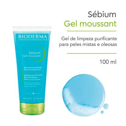 Imagem de Gel Facial de Limpeza P Bioderma Sebium Moussant 100 Ml